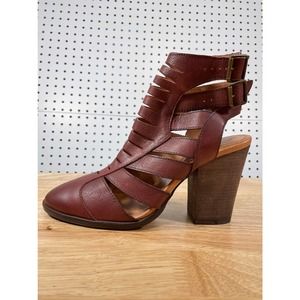 Free People Hayes Calf Leather Heeled Bootie Sz 40